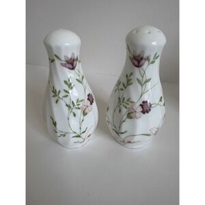 Wedgwood Meadow Sweet Salt & Pepper Shakers Set Bone China Made in England Vtg